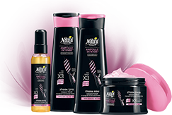 Four bottles of Keratin Intense series - shampoo, conditioner, mask and serum
